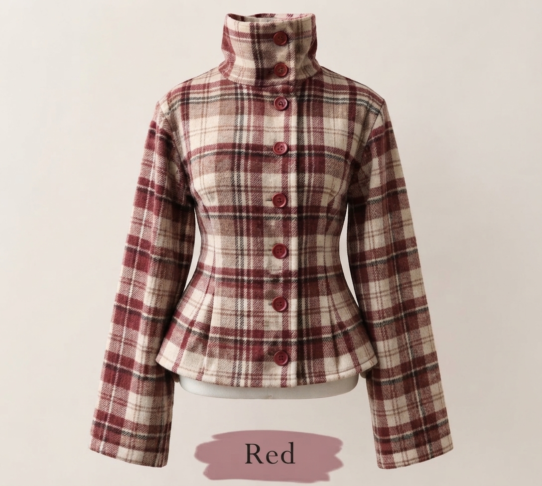 🍂Autumn Sale — 🔥20% Off Today🔥  The Aurelia PlaidPeplum Jacket