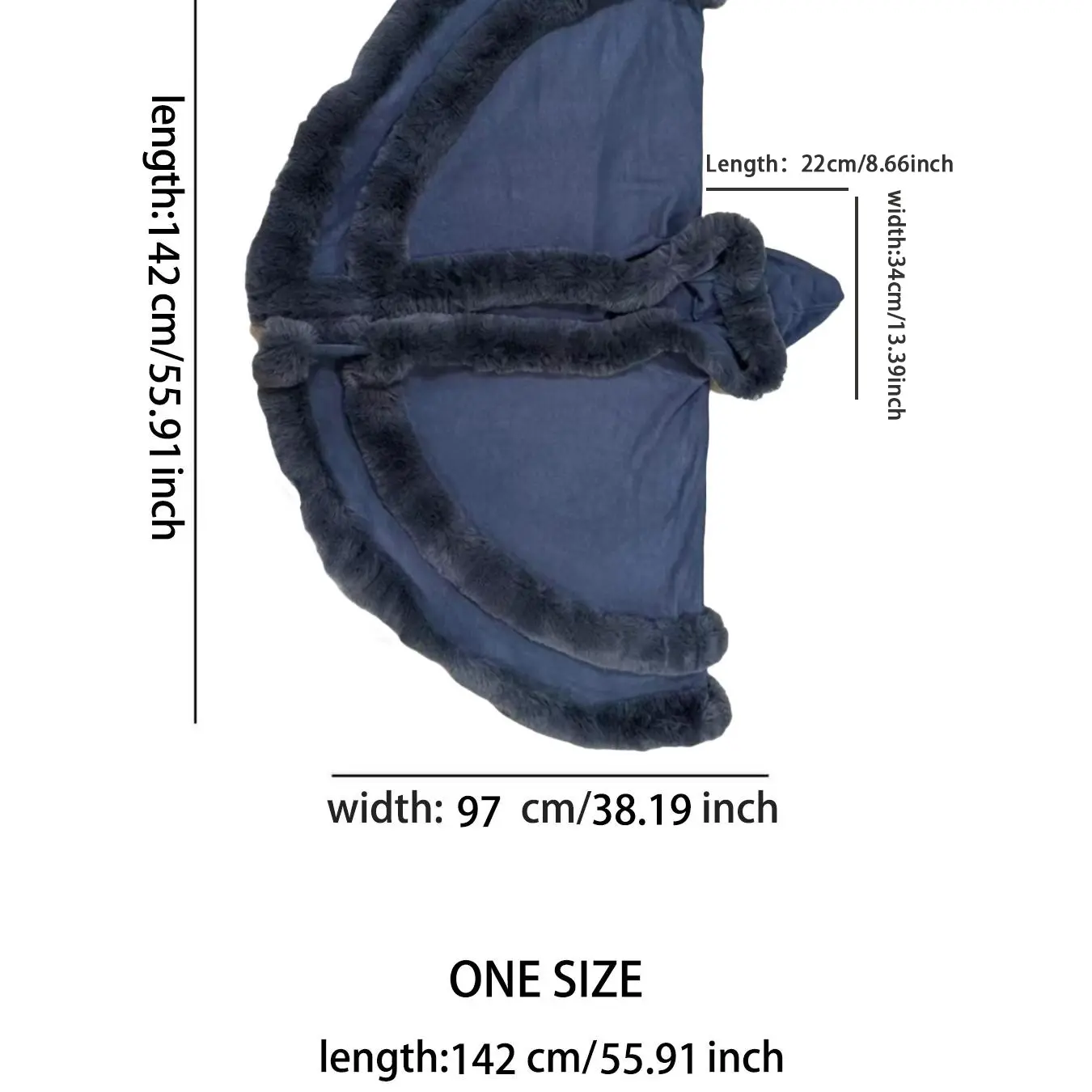Luxury Faux Fur Hooded Cape Shawl for Women