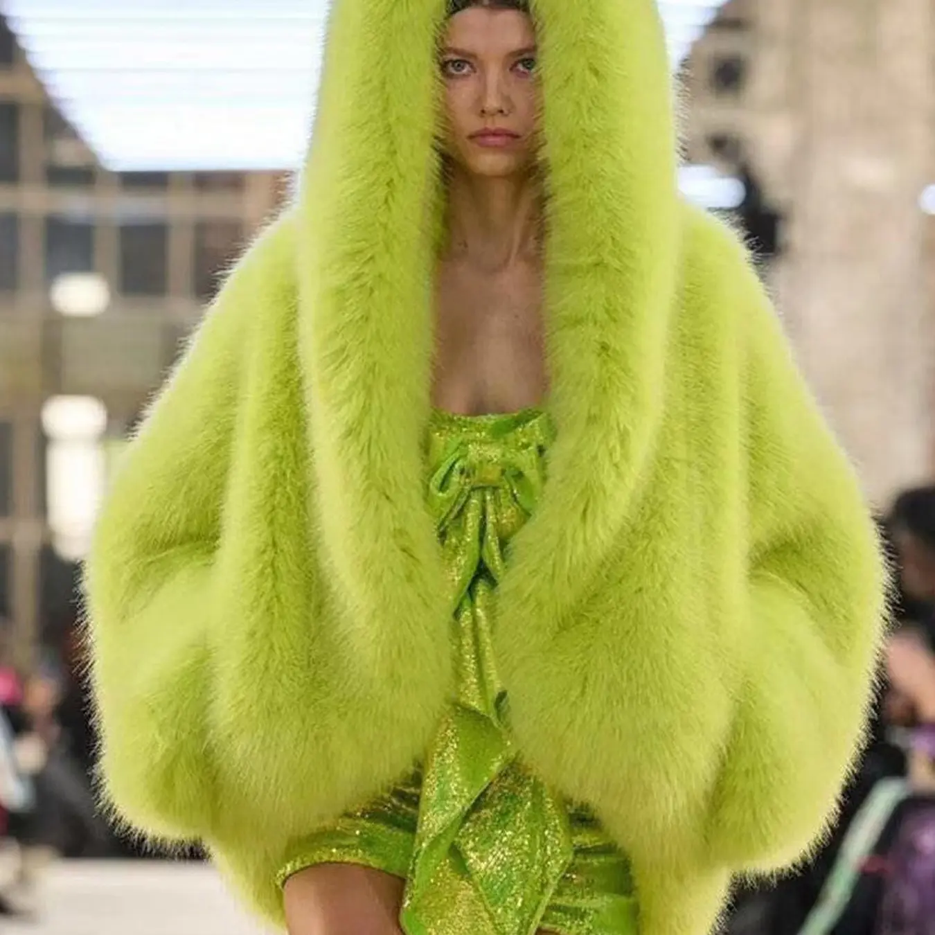 Women's Hooded Faux Fur Coat Loose Fit