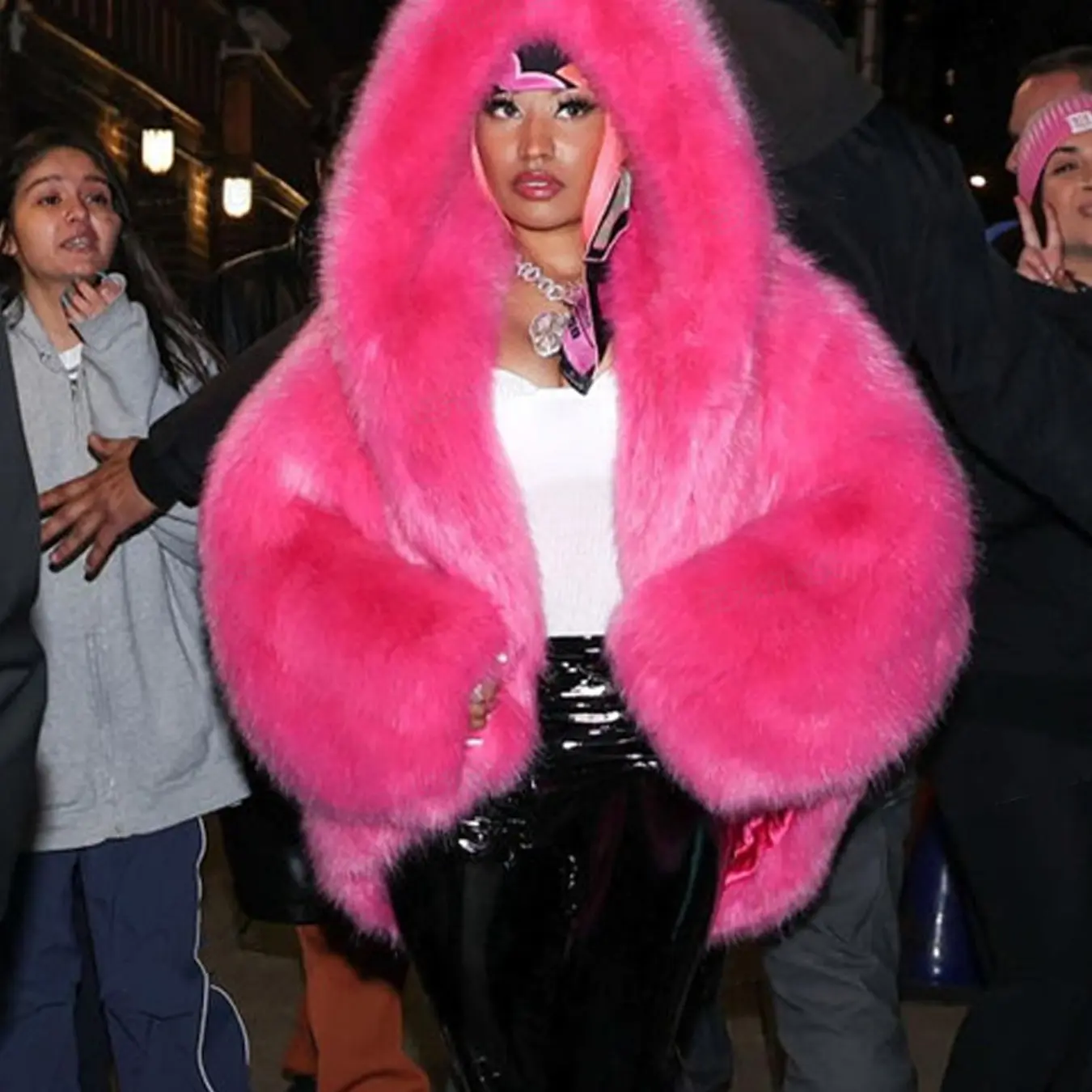 Women's Hooded Faux Fur Coat Loose Fit