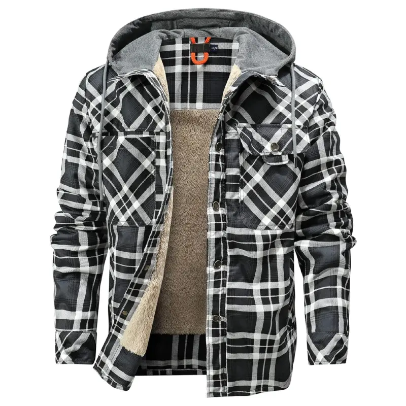 Men's Plaid Flannel Shirt Jacket Sherpa Fleece Lined, Corduroy