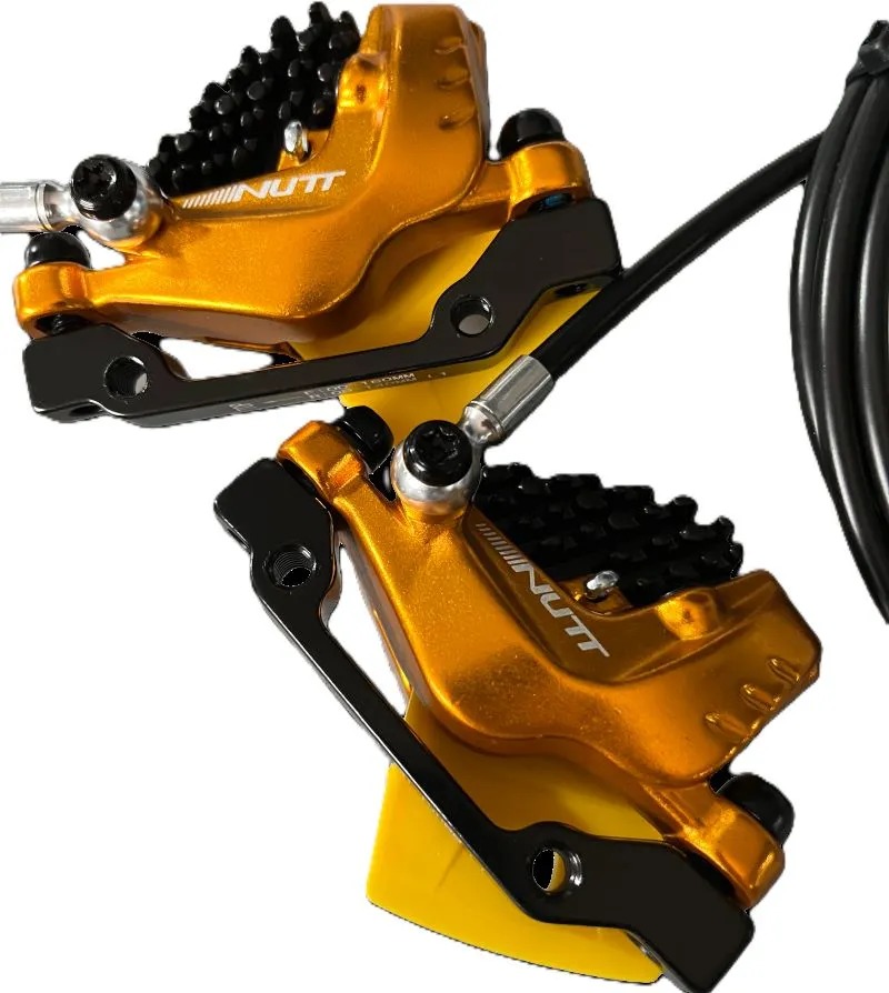 NUTT 4‑Piston Hydraulic Brake Caliper with Built‑In Power Cutoff, Perfect Replacement for E‑Scooters & E‑Bicycles