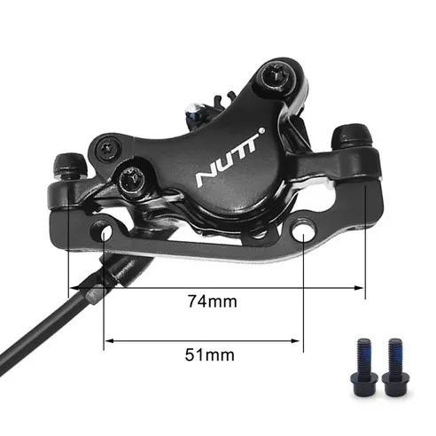 NUTT Hydraulic Disc Brake Caliper Only, No Brake Lever, 2/4‑Piston for E‑Bikes & E‑Scooters with Built‑In Power Cutoff