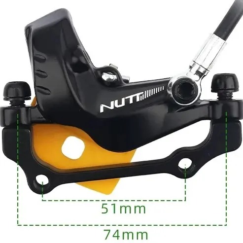 NUTT 4‑Piston Hydraulic Brake Caliper with Built‑In Power Cutoff, Perfect Replacement for E‑Scooters & E‑Bicycles