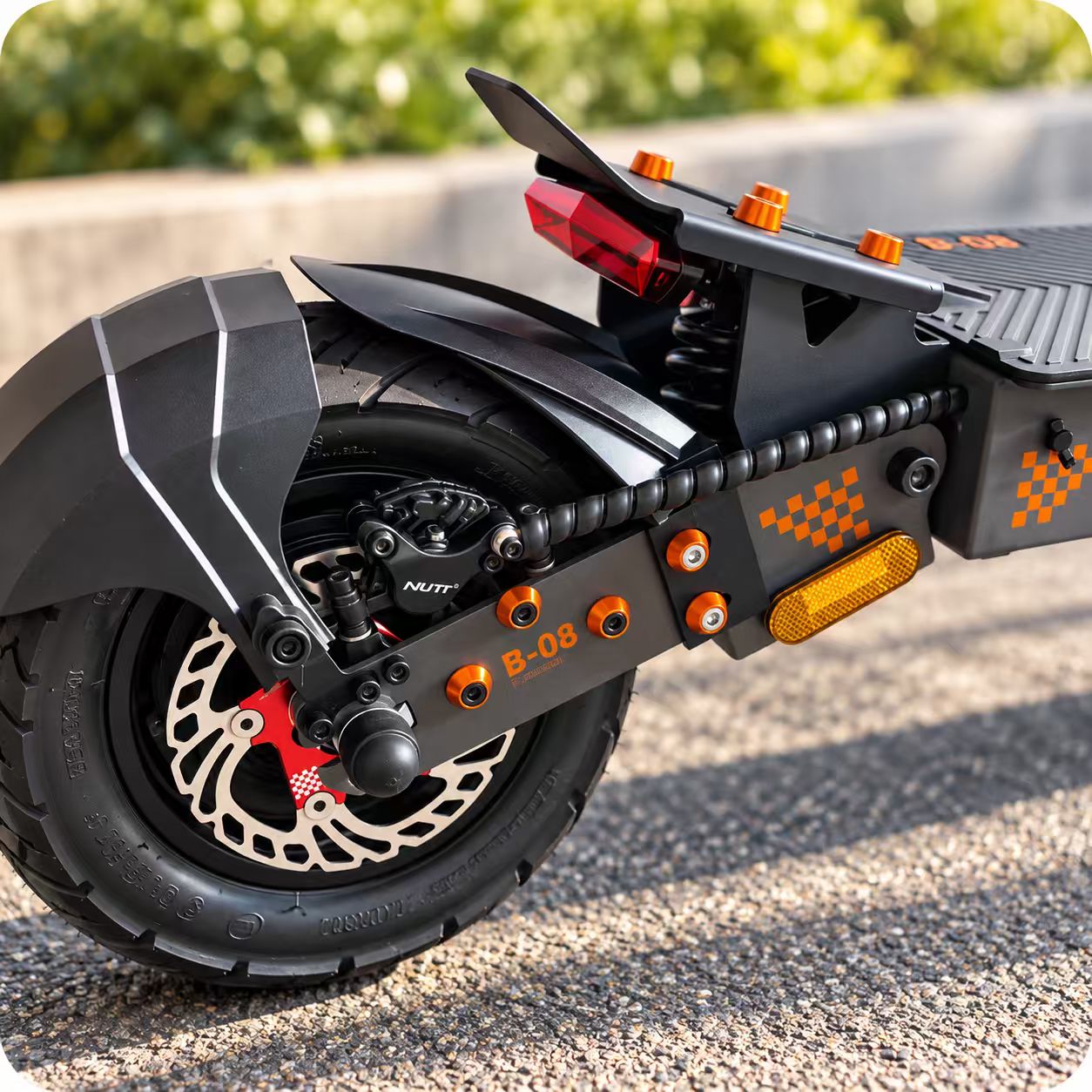 NUTT hydraulic disc brake upgrade for a KuKirin G4 electric scooter