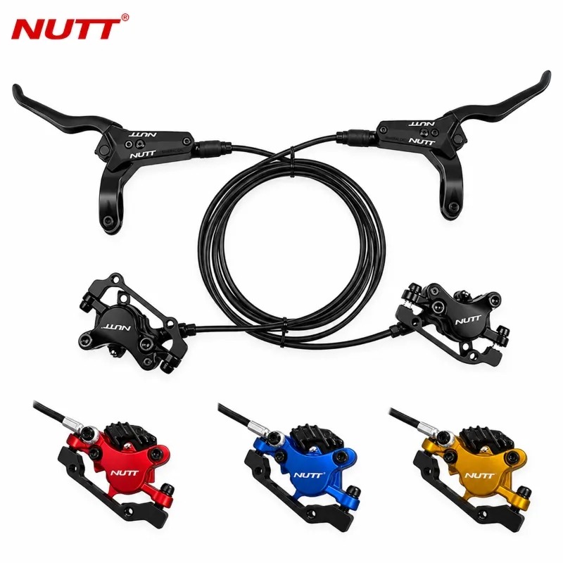 NUTT 2‑Piston Hydraulic Brake Caliper with Built‑In Power Cutoff, Universal E‑Scooter Hydraulic Brake
