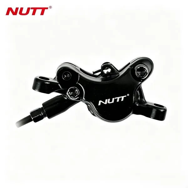 NUTT Hydraulic Disc Brake Caliper Only, No Brake Lever, 2/4‑Piston for E‑Bikes & E‑Scooters with Built‑In Power Cutoff