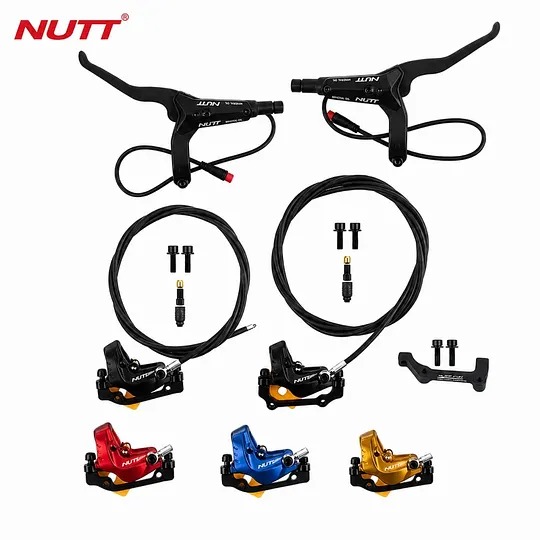 NUTT 4‑Piston Hydraulic Brake Caliper with Built‑In Power Cutoff, Perfect Replacement for E‑Scooters & E‑Bicycles
