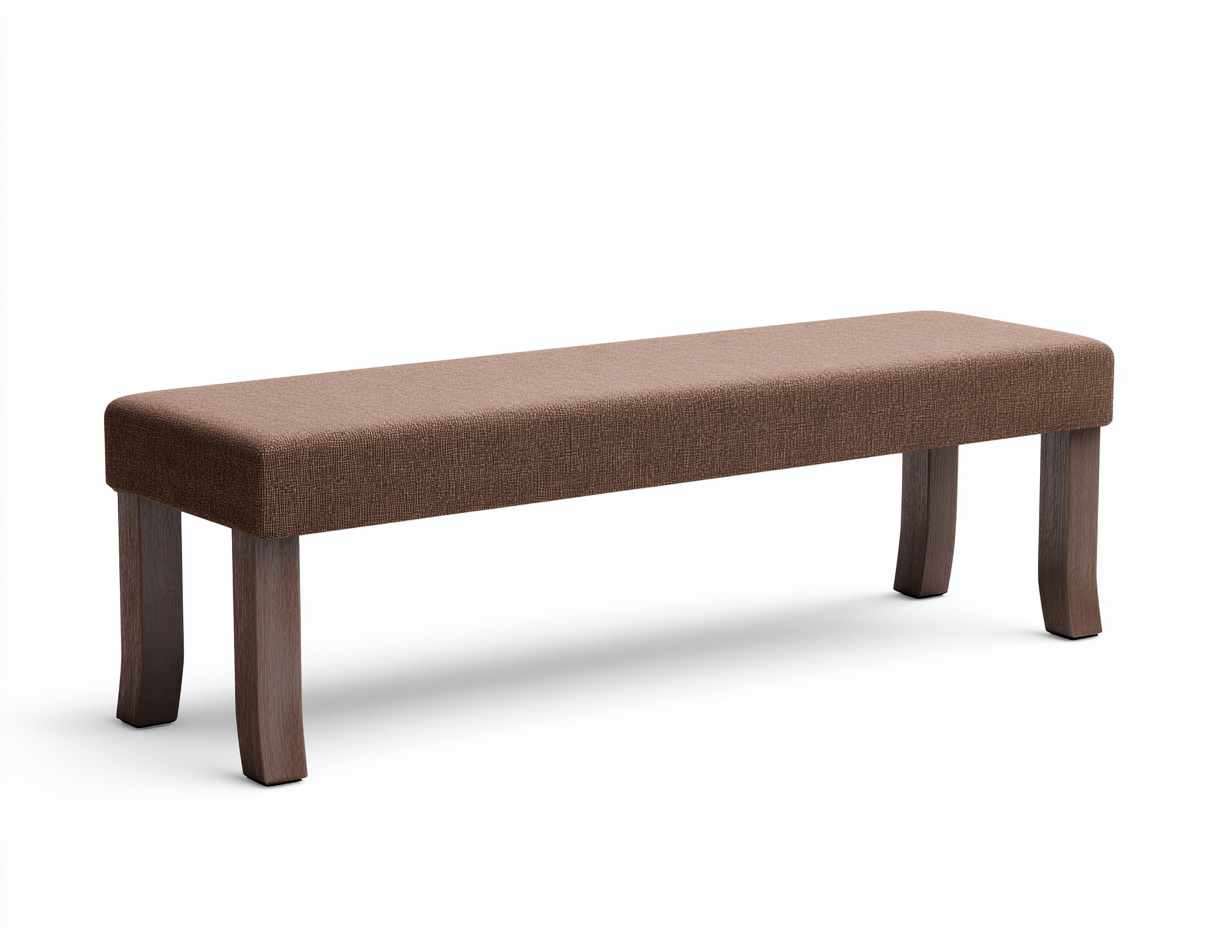 banco tapizado de tela 120×38×45 cm – marrón topo/marrón oscuro – diseño recto para dormitorio-Lodiystudio