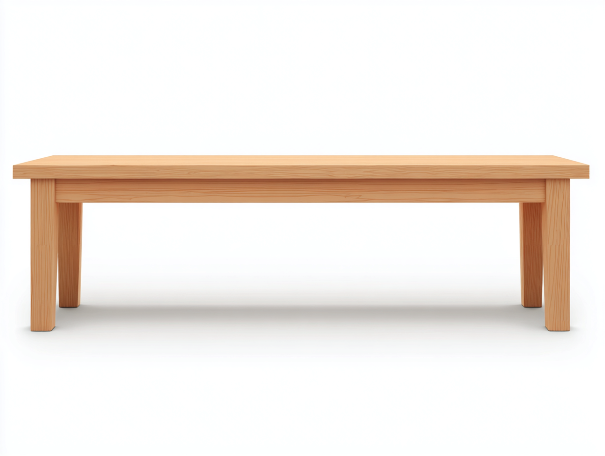 Banco de madera maciza 180×38×45 cm – natural claro – diseño recto para dormitorio-Lodiystudio