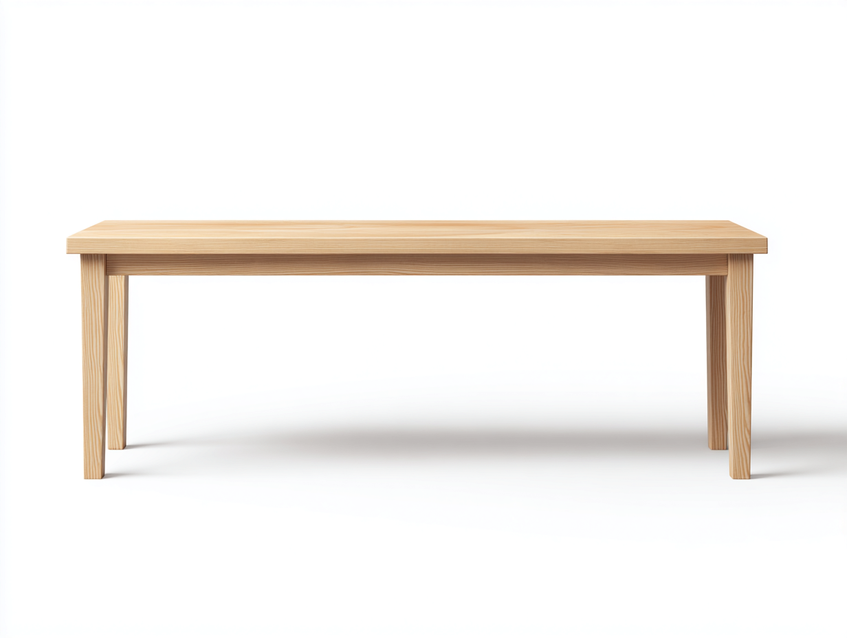 Banco de madera 145×39×44 cm - madera clara - estilo nórdico con estructura abierta para dormitorio-Lodiystudio