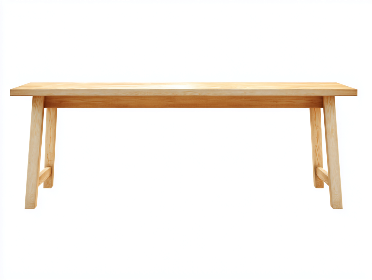 Banco de madera natural 175×36×46 cm – miel claro – estructura inclinada para dormitorio-Lodiystudio