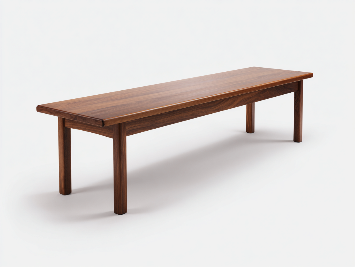 Banco de madera de nogal 160×40×45 cm – marrón nogal – diseño rectangular minimalista para dormitorio-Lodiystudio