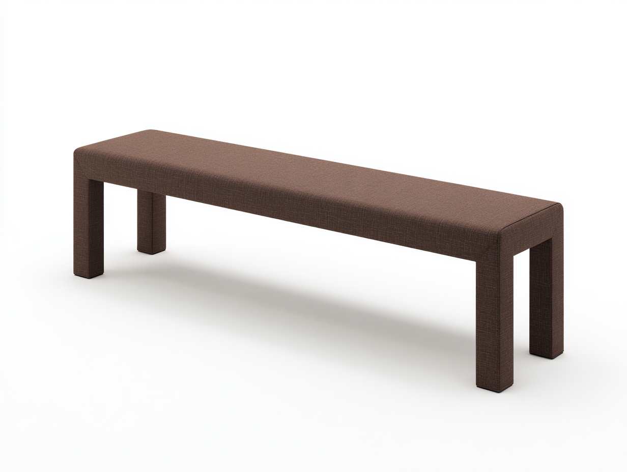 Banco tapizado en tejido 170×40×46 cm – marrón chocolate – estructura completamente revestida para dormitorio-Lodiystudio