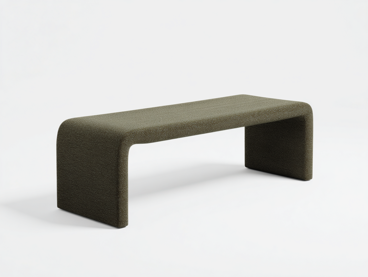 Banco tapizado 145×43×45 cm – verde oliva oscuro – estilo puente acolchado para dormitorio-Samoydecor