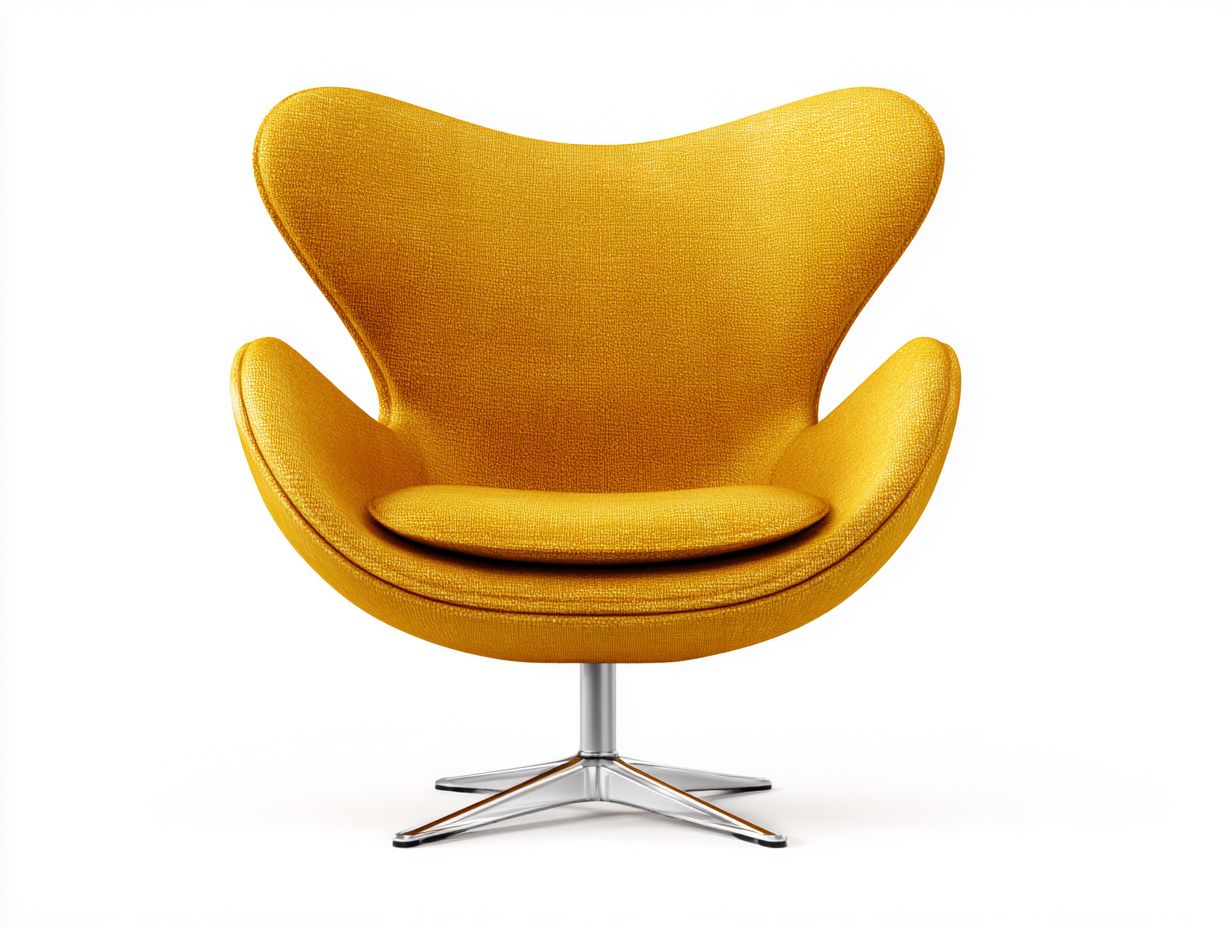 Sillón giratorio de tejido 88×84×92 cm – amarillo ocre/plateado – diseño envolvente para dormitorio-Tataohouse