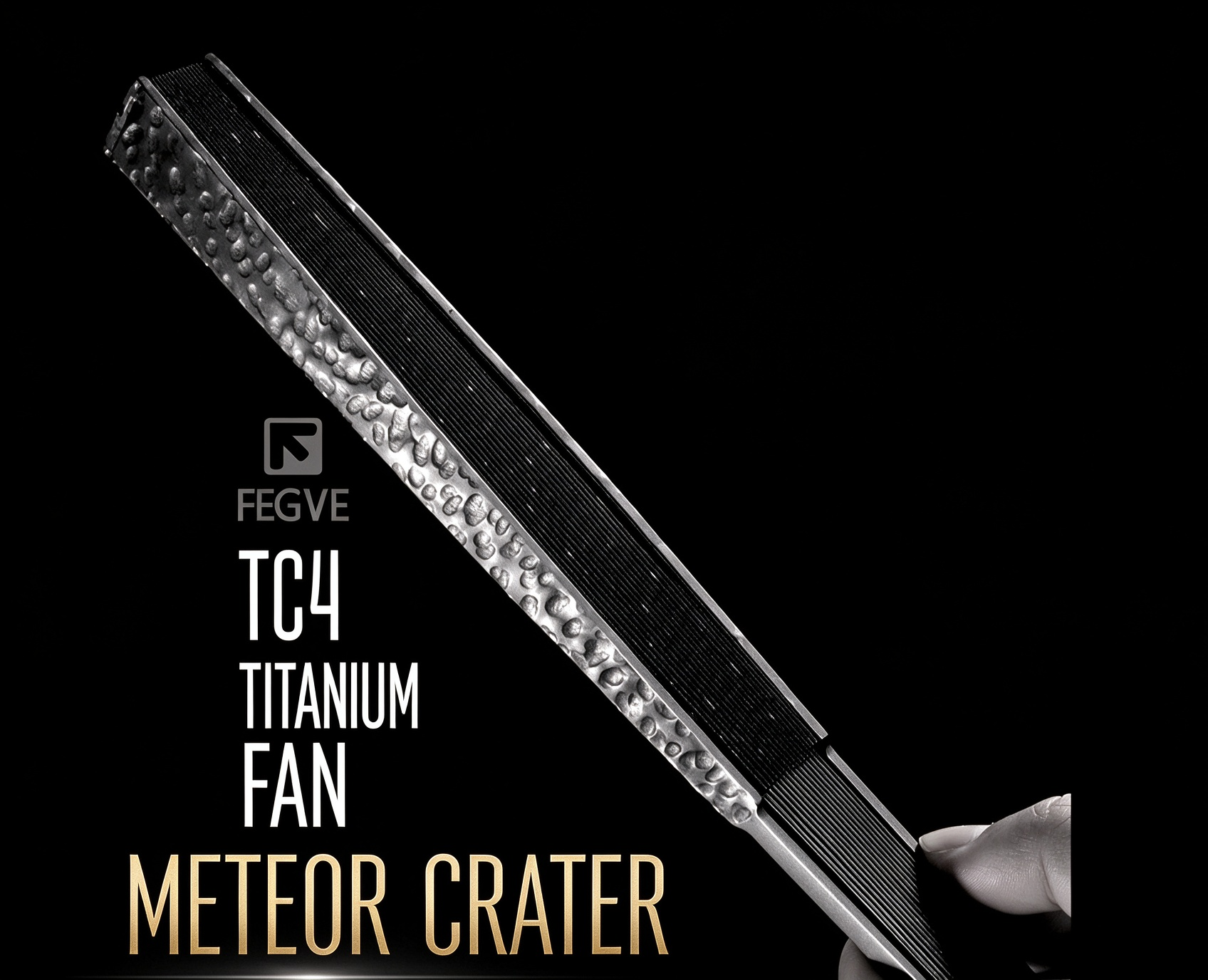 Fegve Fegve Titanium Alloy Fan Metal Fan Crater Folding Fan Customized Portable Outdoor Kung Fu Fan