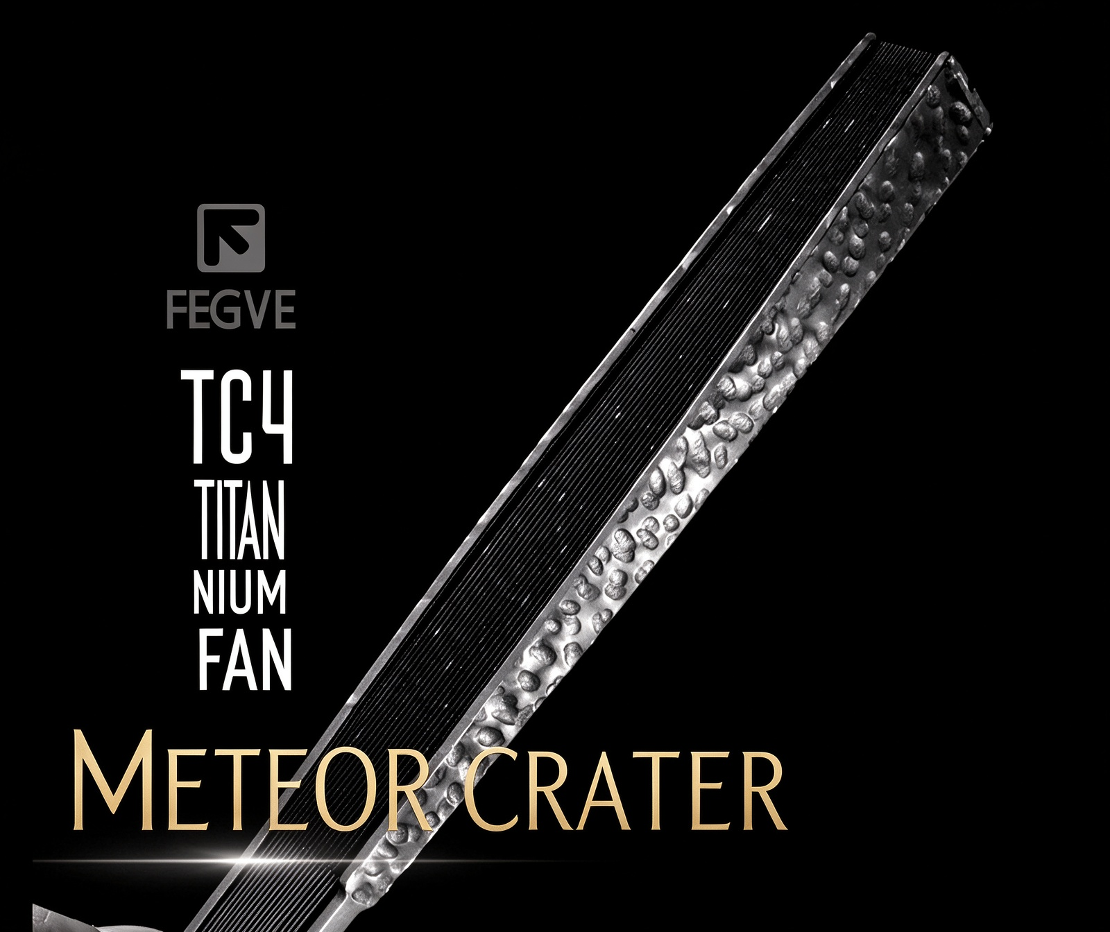 Fegve Fegve Titanium Alloy Fan Metal Fan Crater Folding Fan Customized Portable Outdoor Kung Fu Fan