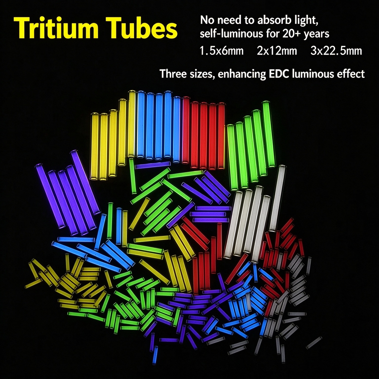 FEGVE Tetrach2.0 accessory - tritium tube tritium tube self luminous for about 25 years (only for Kickstarter supporters)