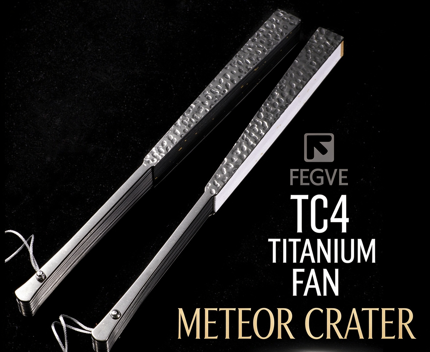 Fegve Fegve Titanium Alloy Fan Metal Fan Crater Folding Fan Customized Portable Outdoor Kung Fu Fan