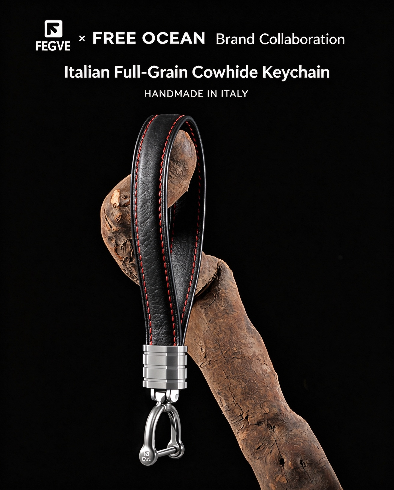 Italian cowhide car keychain, men's and women's key pendant, high-end real belt, horseshoe buckle, car keychain gift