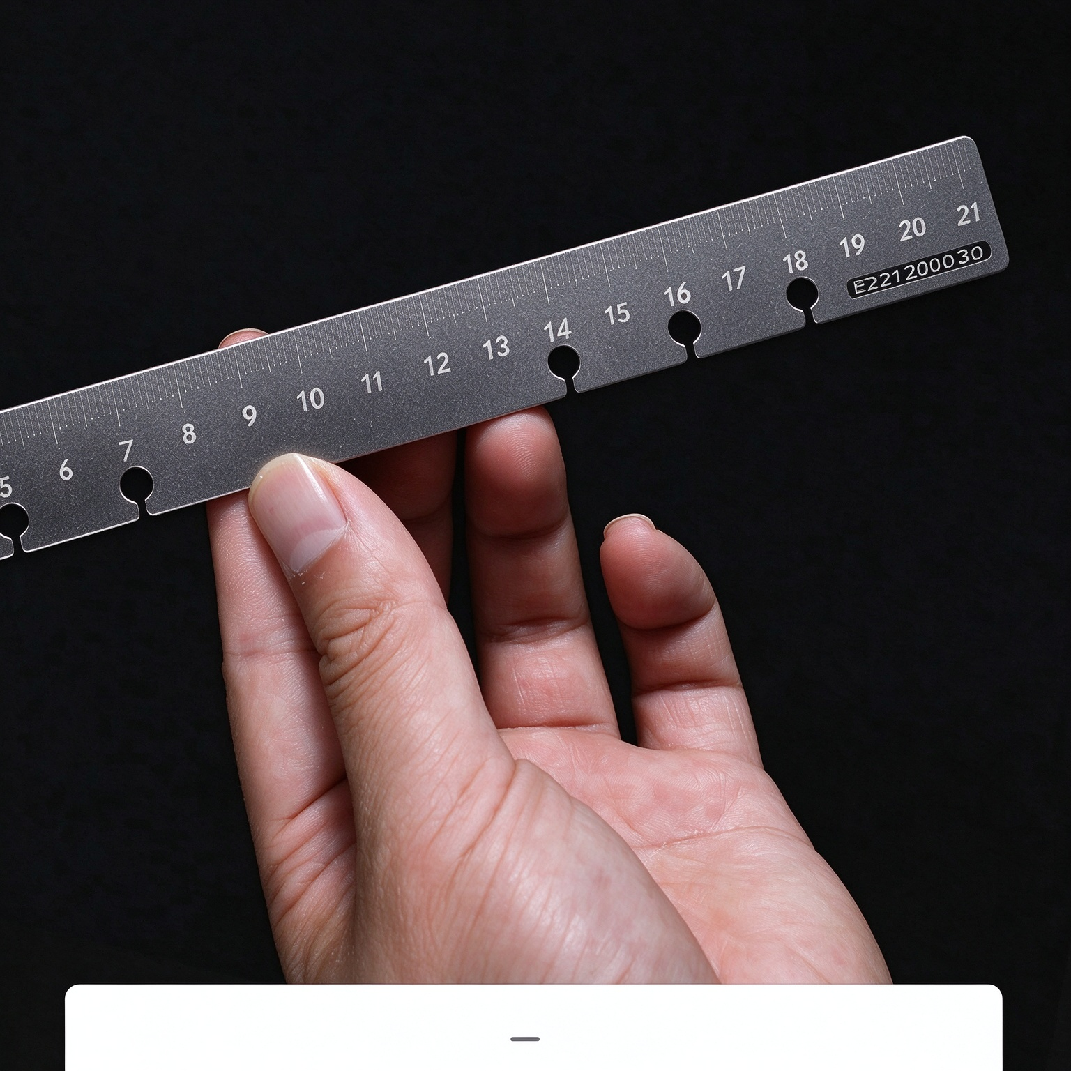Fego Titanium Metal Ruler Student Stationery Thickened 21 cm Measuring Tool Drawing Feet