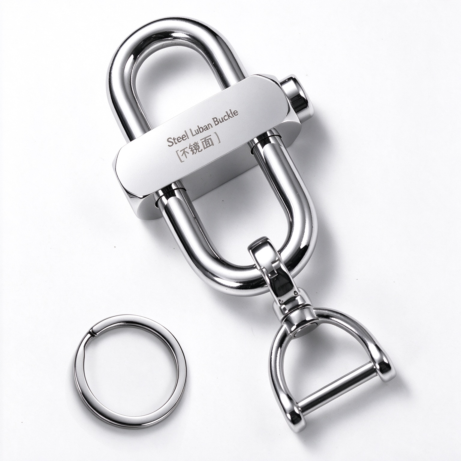 Stainless steel Feige men's Luban car keychain personalized waist hanging simple keychain creative keychain pendant