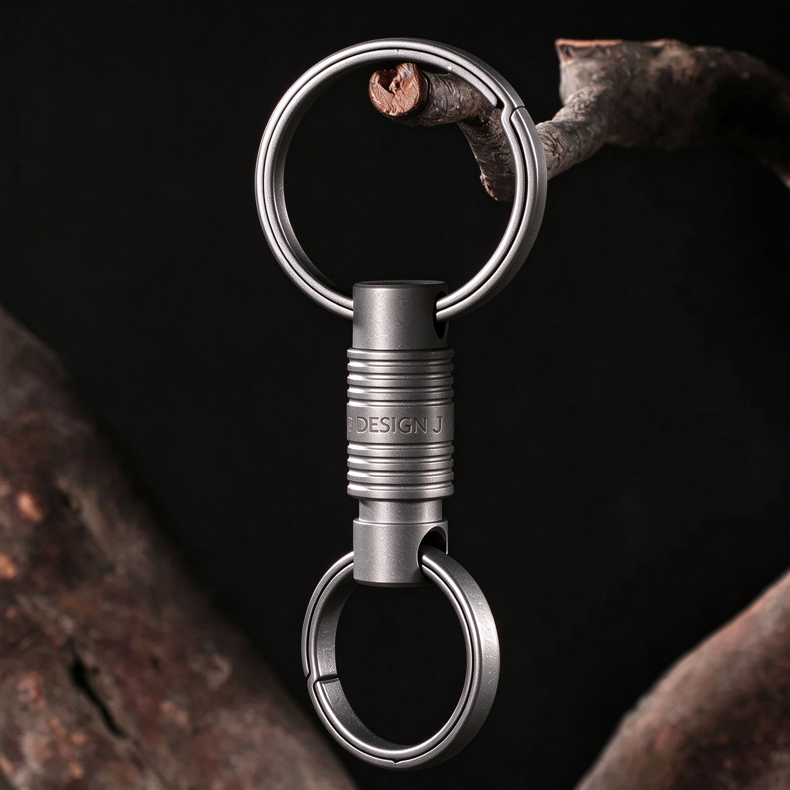 Titanium alloy quick release push-pull keychain connection accessories, detachable rotating universal joint, all titanium car keychain