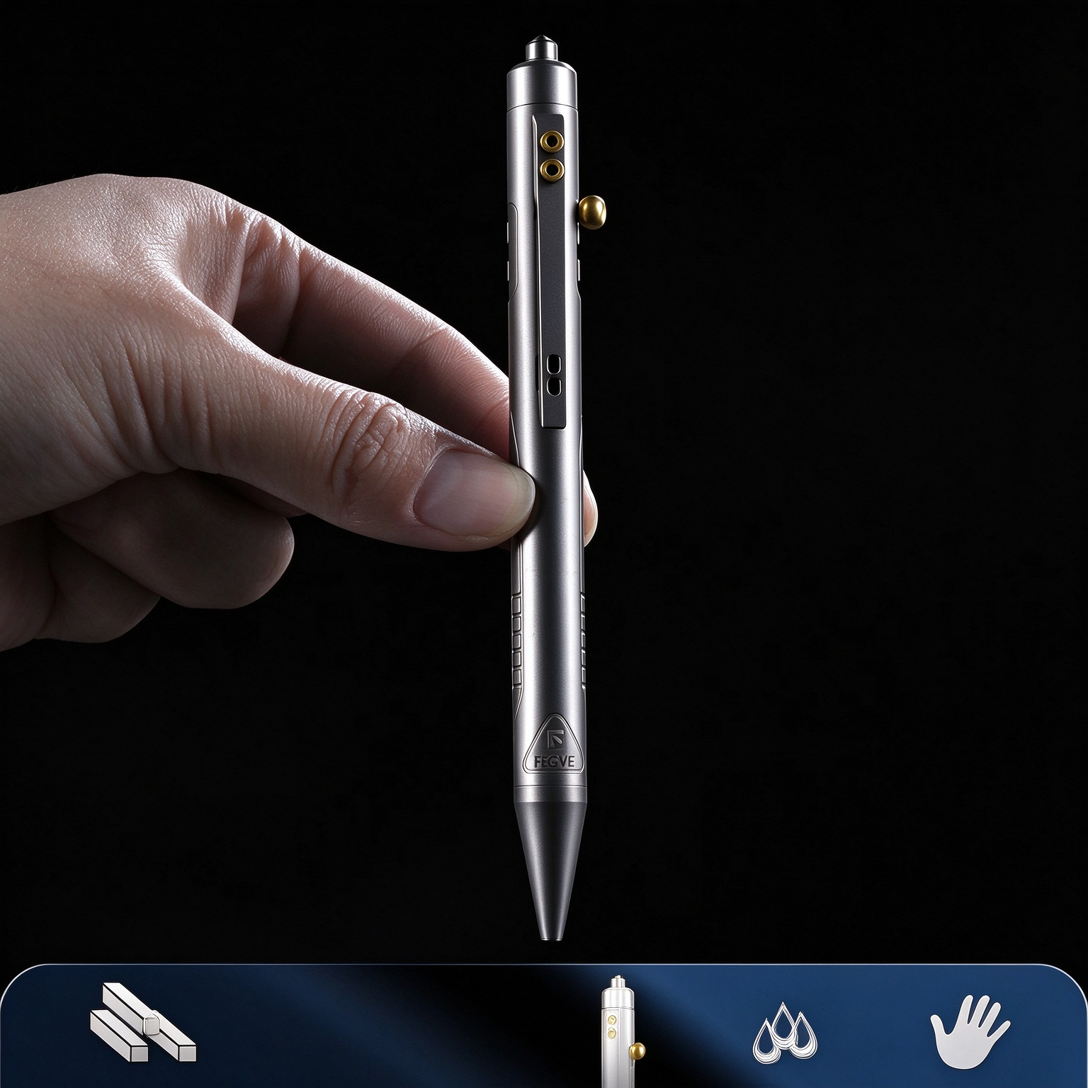 Titanium alloy tactical pen, tungsten steel self-defense gift, legal self-defense pen, signature pen, business high-end men's EDC equipment