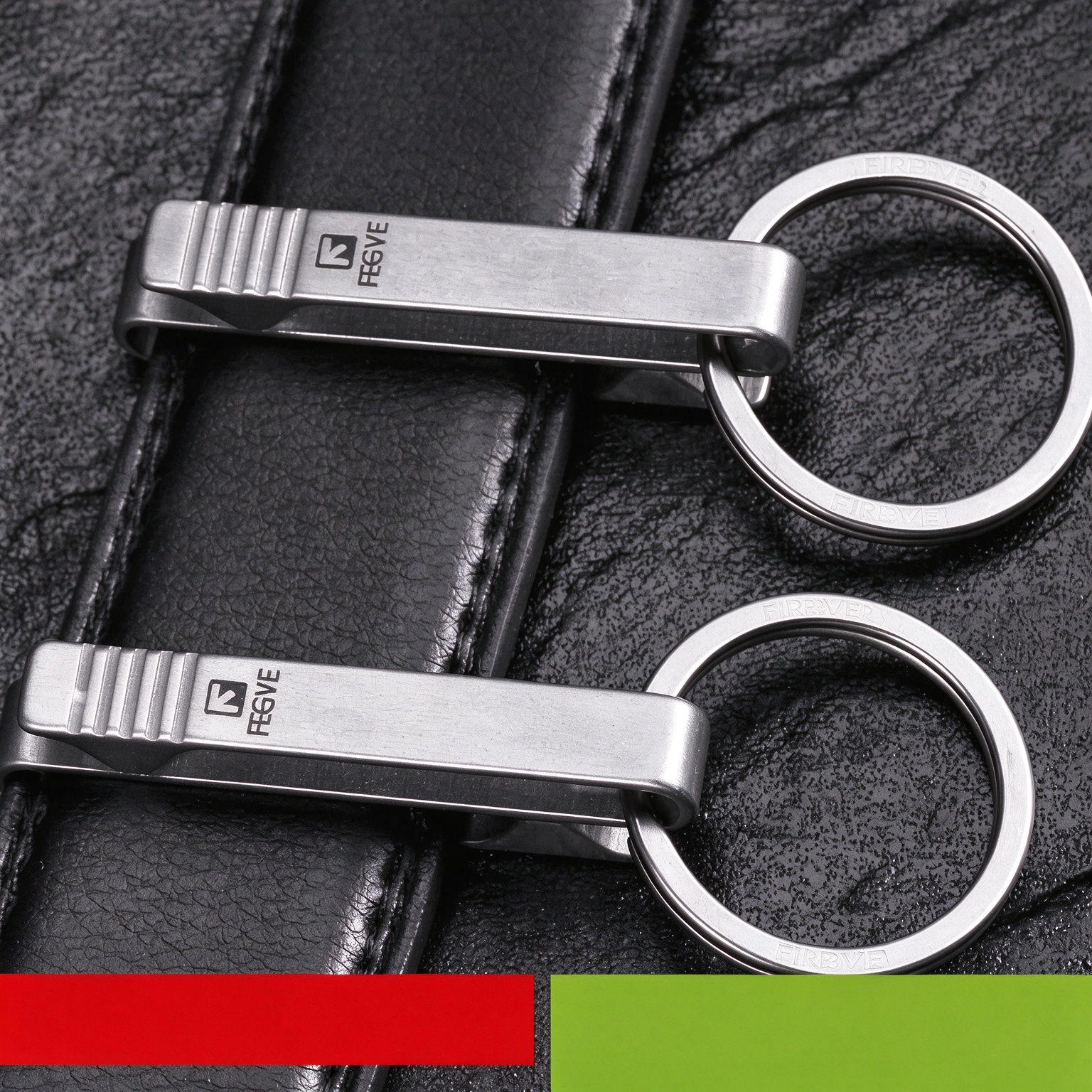 Titanium alloy keychain men's belt wearing belt waist hanging keychain creative custom car keyring ring