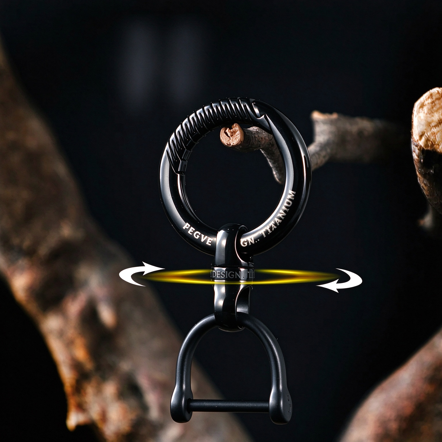 Titanium alloy capsule universal joint keychain accessories universal joint ring car keychain 360 degree rotating stainless steel