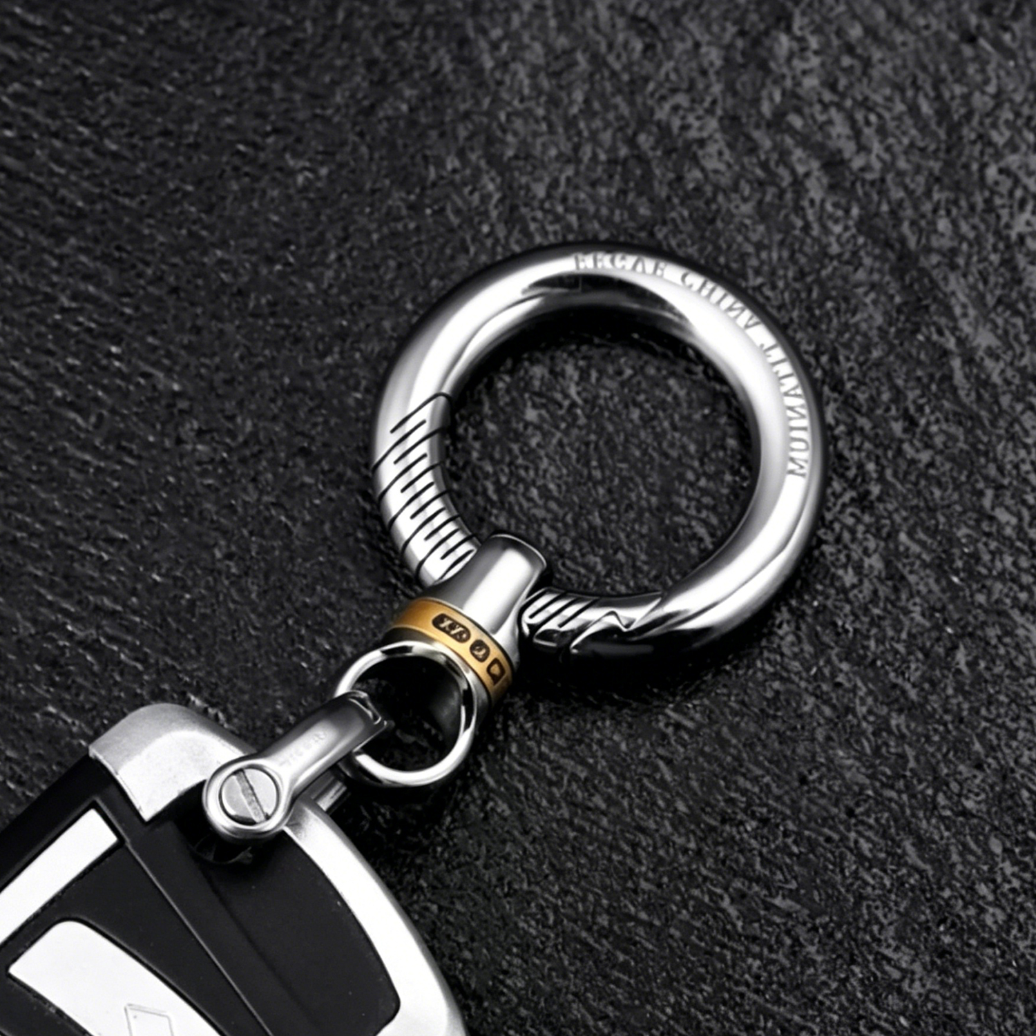 Titanium alloy capsule universal joint keychain accessories universal joint ring car keychain 360 degree rotating stainless steel
