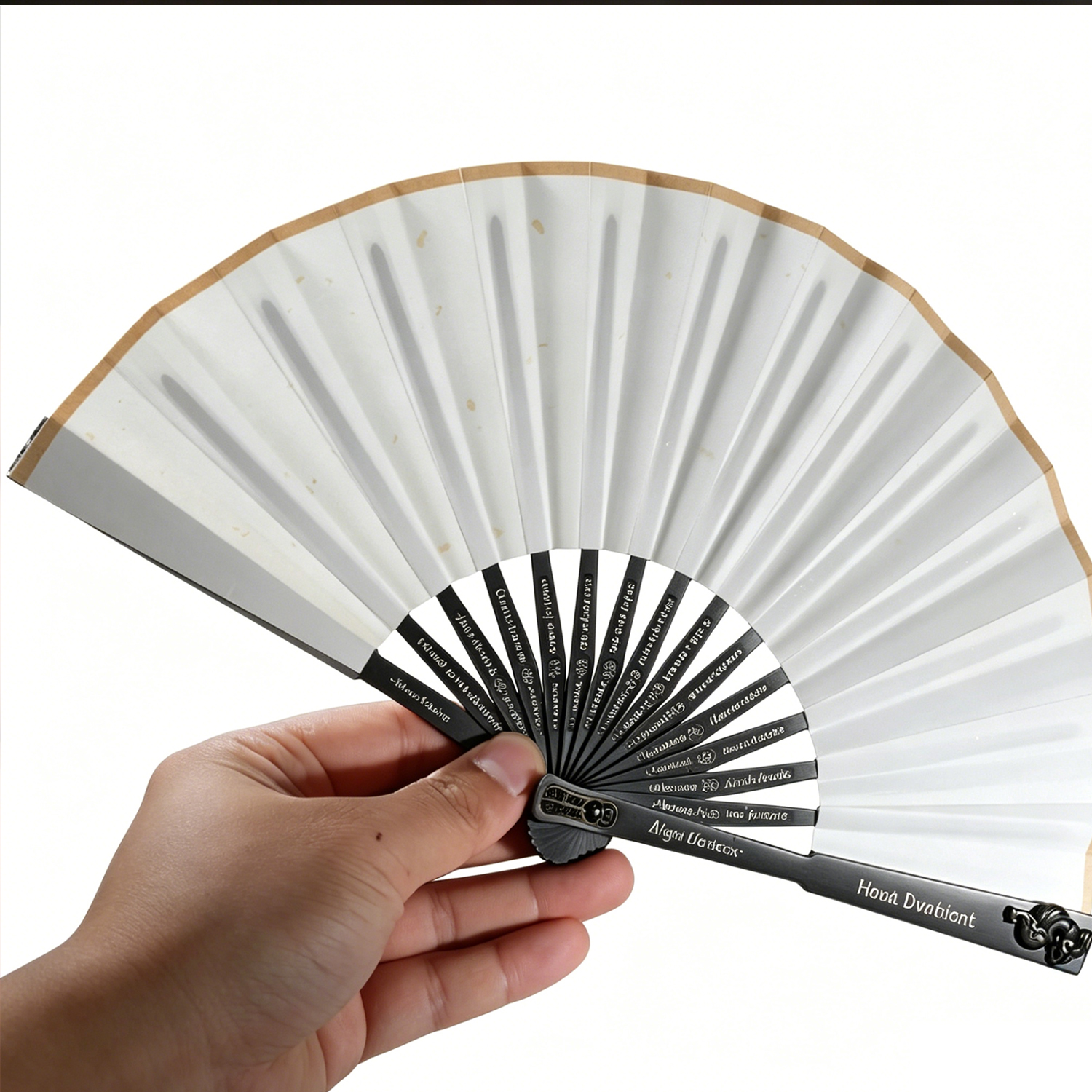 FEGVE Kirin Titanium Alloy Folding Fan Five inch Mini Anti body Fan Outdoor Portable Metal Kung Fu Craft Fan