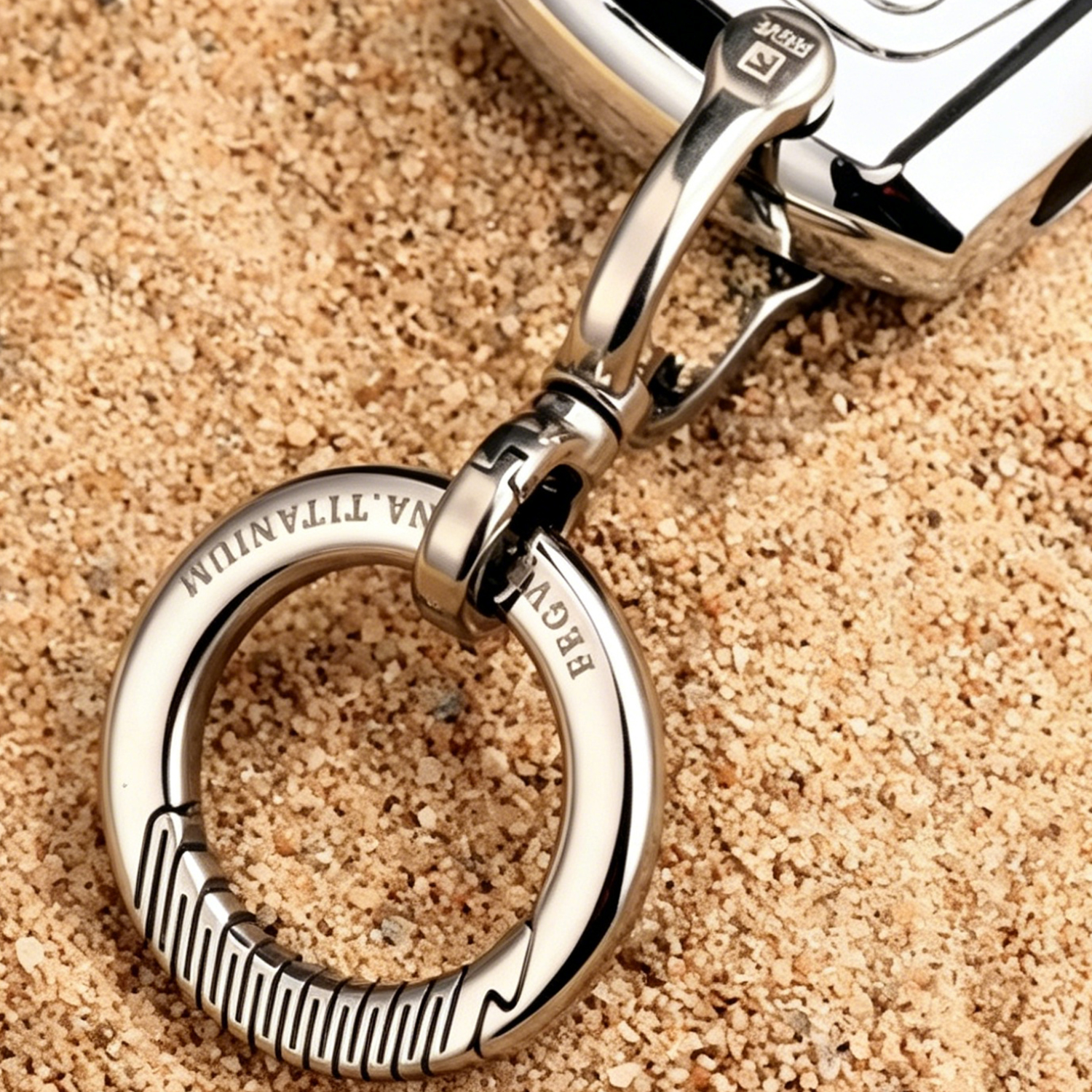 Car titanium alloy keychain, men's waist hanging keychain, simple and personalized creative, titanium alloy integrated keychain, simple and unique