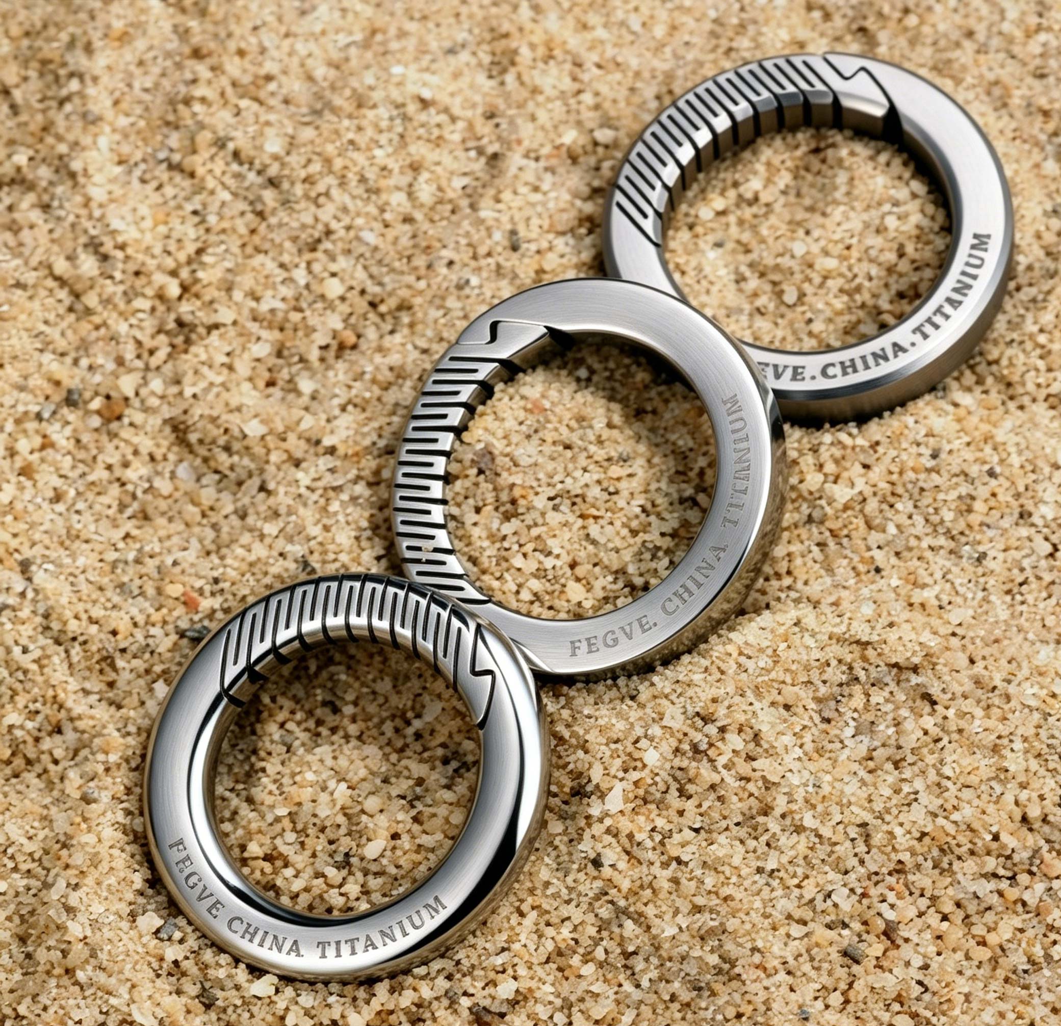 316L stainless steel press ring keychain men's car keychain pendant waist buckle waist hanging keychain