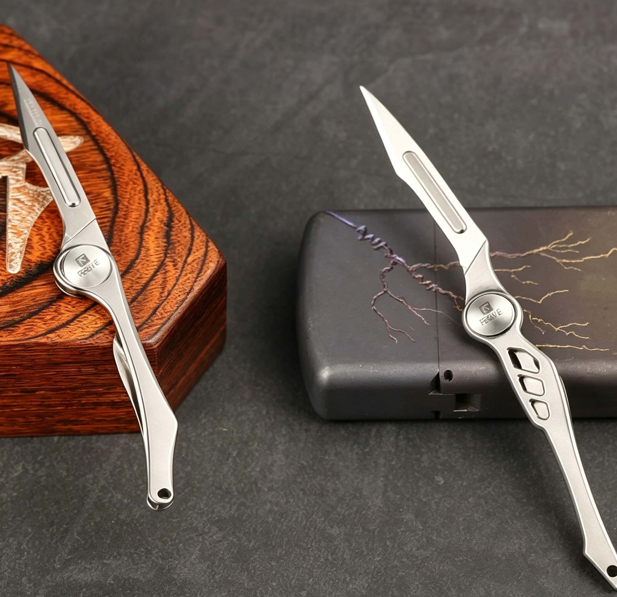 FEGVE Feather Art Knife Titanium Alloy Small Knife EDC Small Sharp Mini Express Unboxing Knife