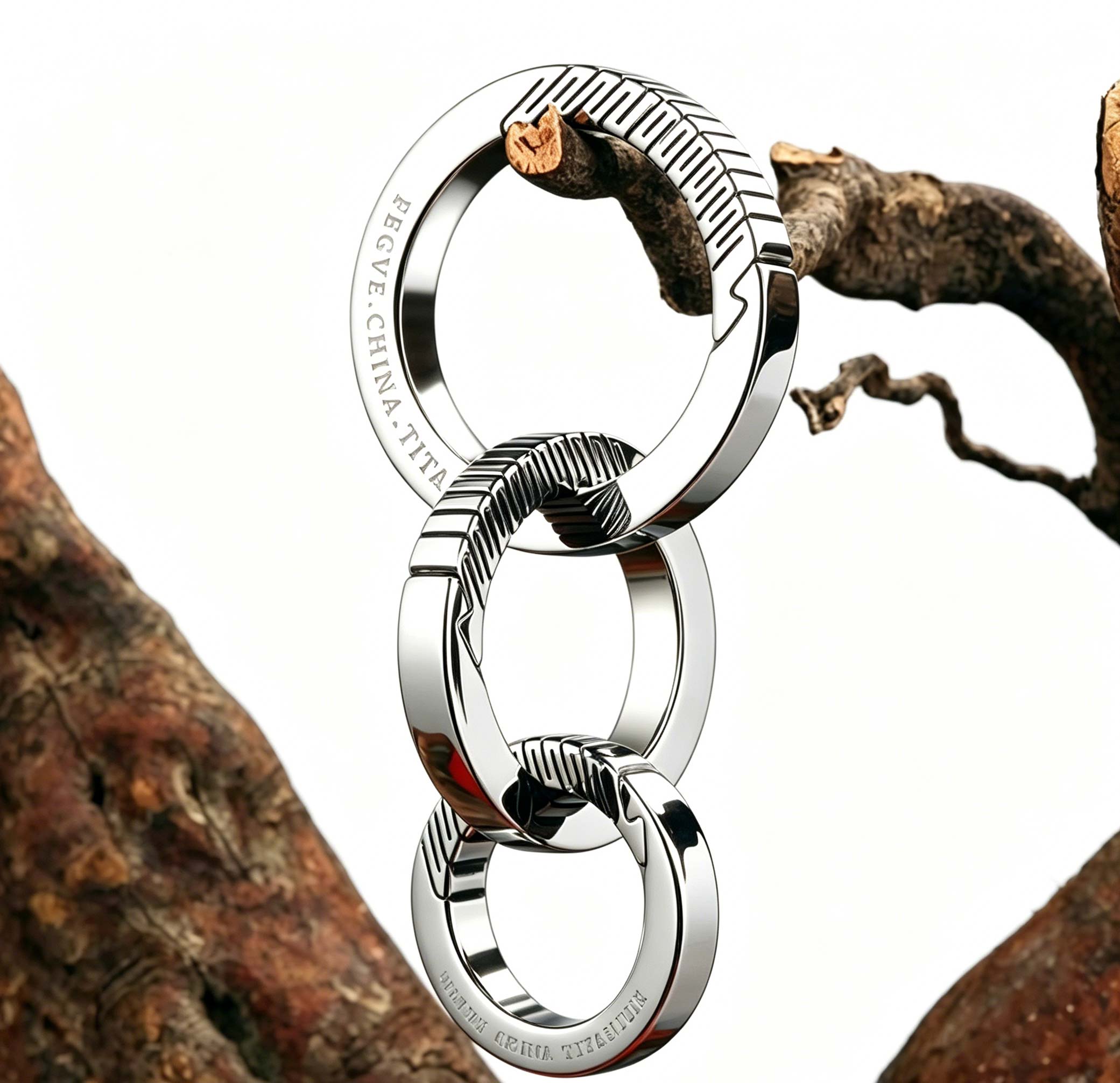 316L stainless steel press ring keychain men's car keychain pendant waist buckle waist hanging keychain