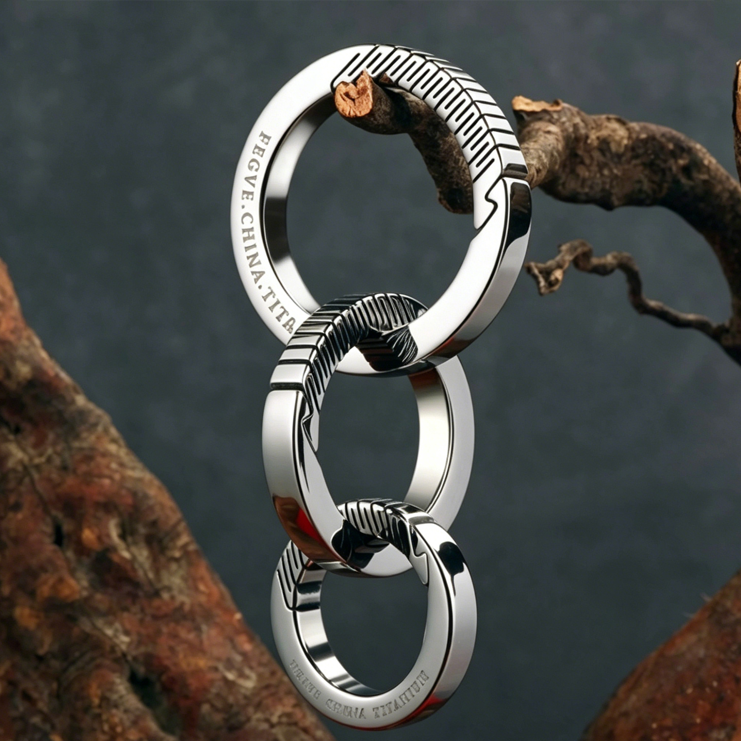 Car titanium alloy keychain, men's waist hanging keychain, simple and personalized creative, titanium alloy integrated keychain, simple and unique