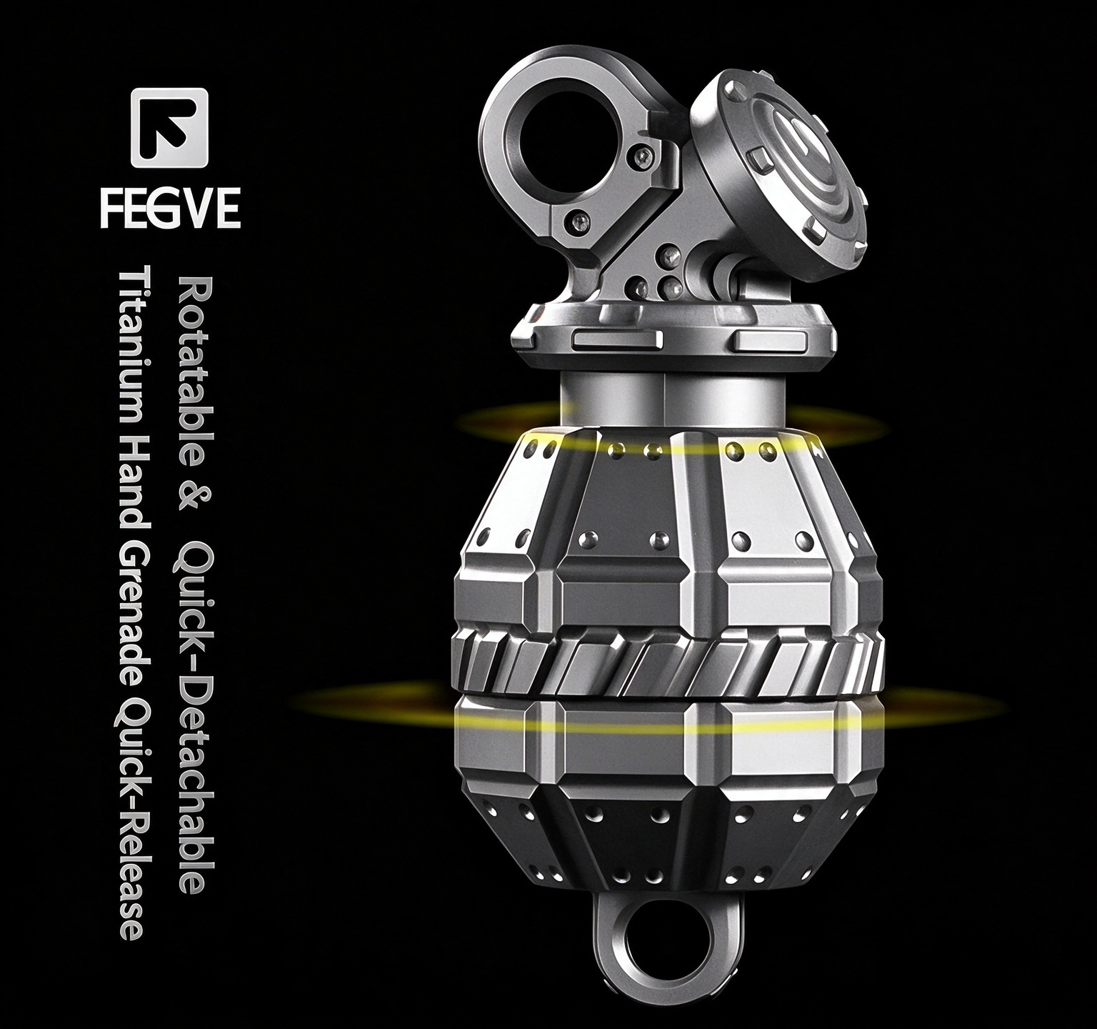 Fegve Lion Titanium Alloy Quick Release Keychain Quick Pull Keycard Button Mother Button Car Universal Joint Gift
