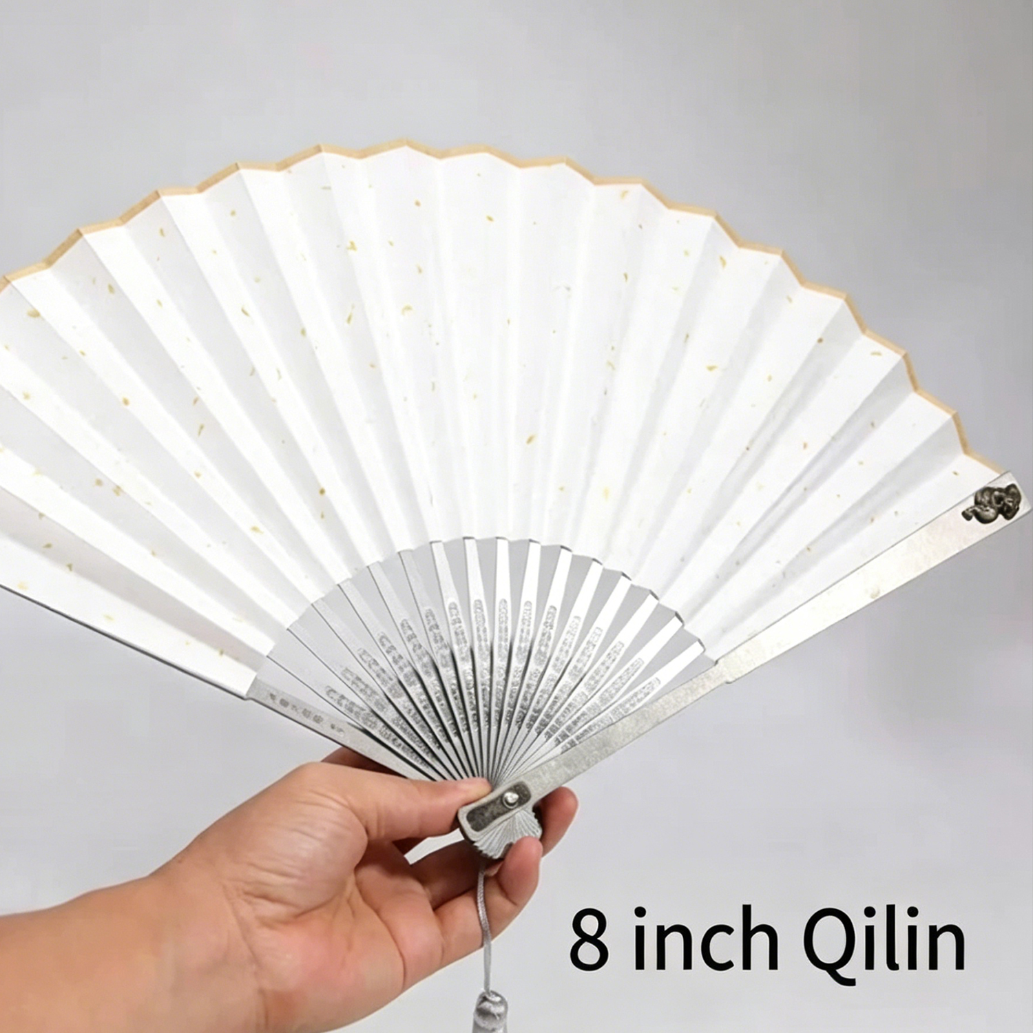FEGVE Kirin Titanium Alloy Folding Fan Five inch Mini Anti body Fan Outdoor Portable Metal Kung Fu Craft Fan