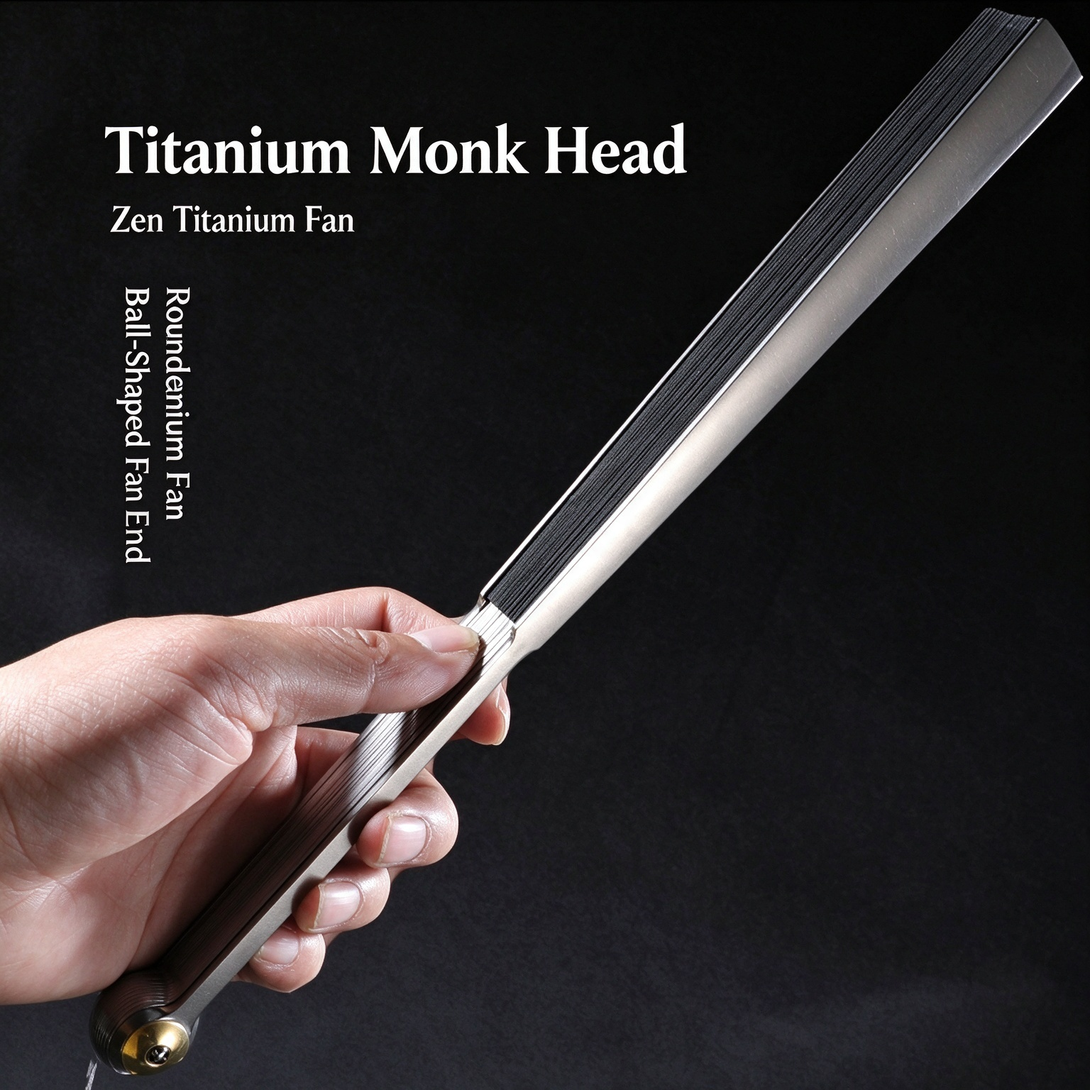 2025 New Heshangtou Titanium Alloy Fan Kung Fu Titanium Fan Metal Self Defense Outdoor Portable Customized Xuan Paper Tactics