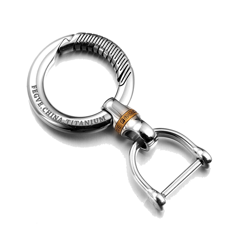 Automotive titanium alloy capsule universal joint keychain, pure titanium universal joint, stainless steel ring, special vehicle modification, rotation