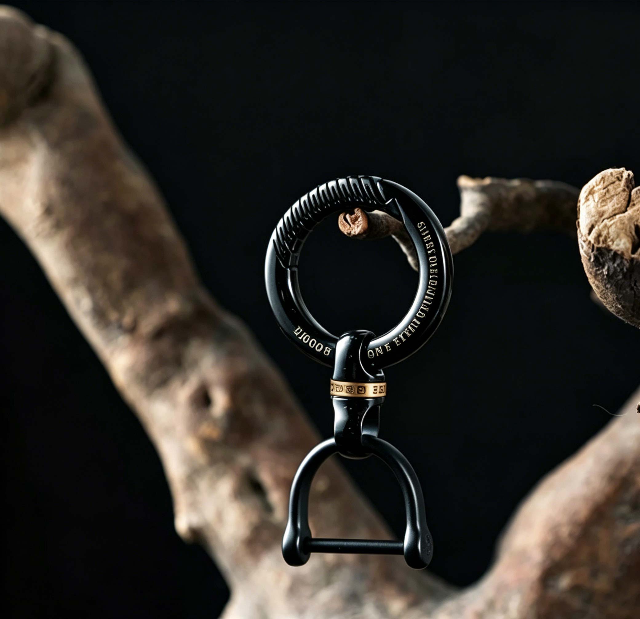 Titanium alloy black car keychain for men and women, keychain waist hanging ring, creative and simple customization