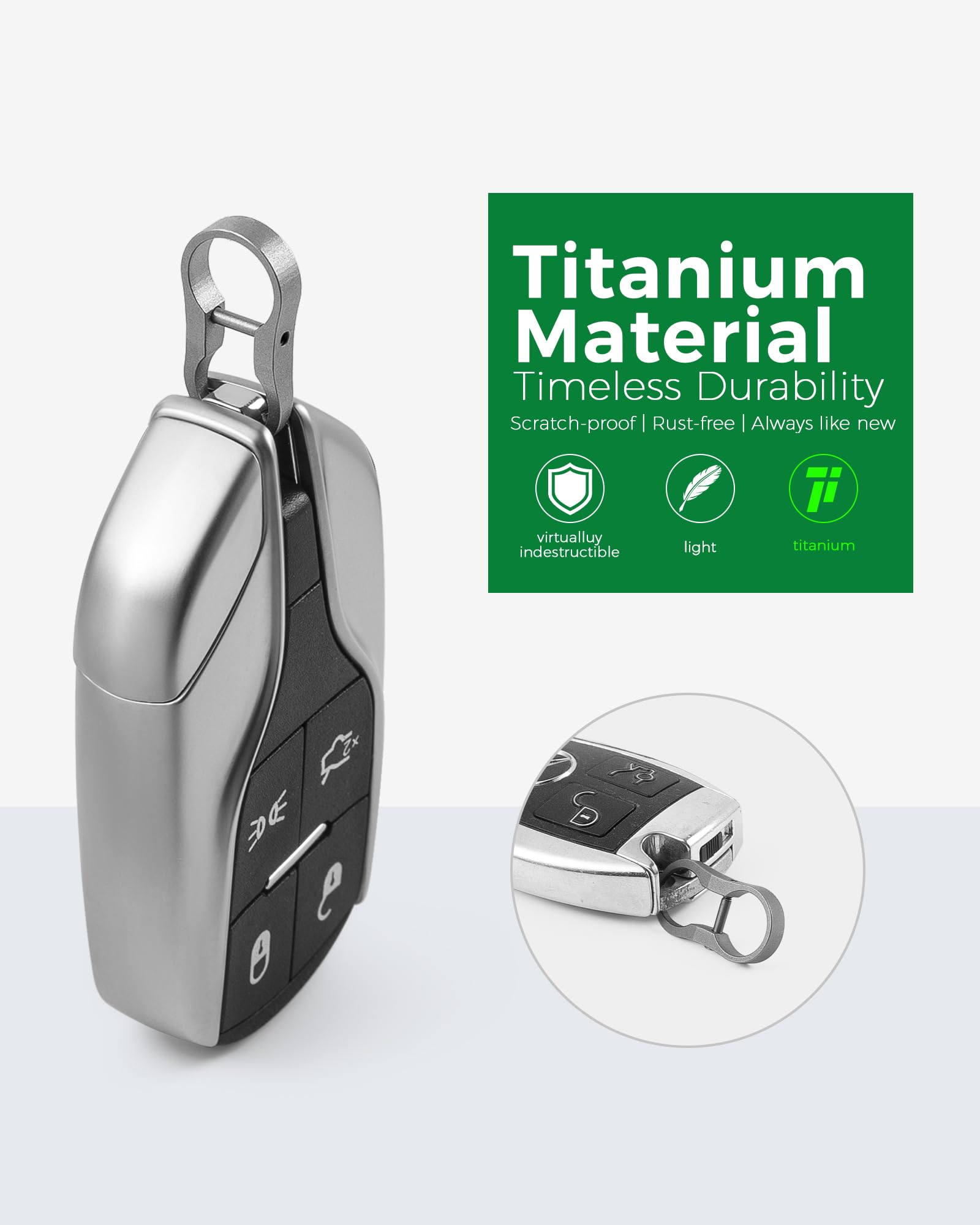 FEGVE Titanium Key Ring, Tiny Key Shackle for Narrow Hole Car Keys