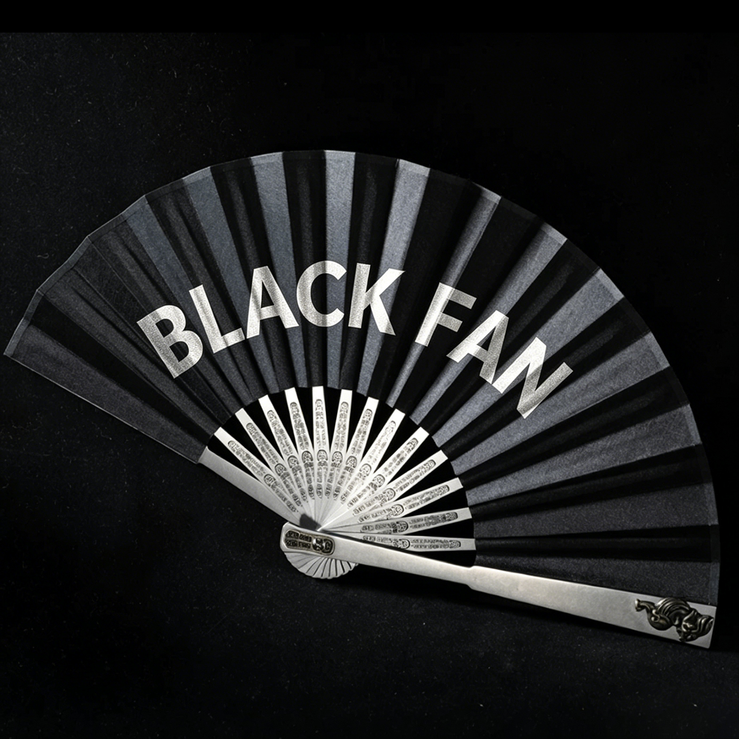 FEGVE Kirin Titanium Alloy Folding Fan Five inch Mini Anti body Fan Outdoor Portable Metal Kung Fu Craft Fan