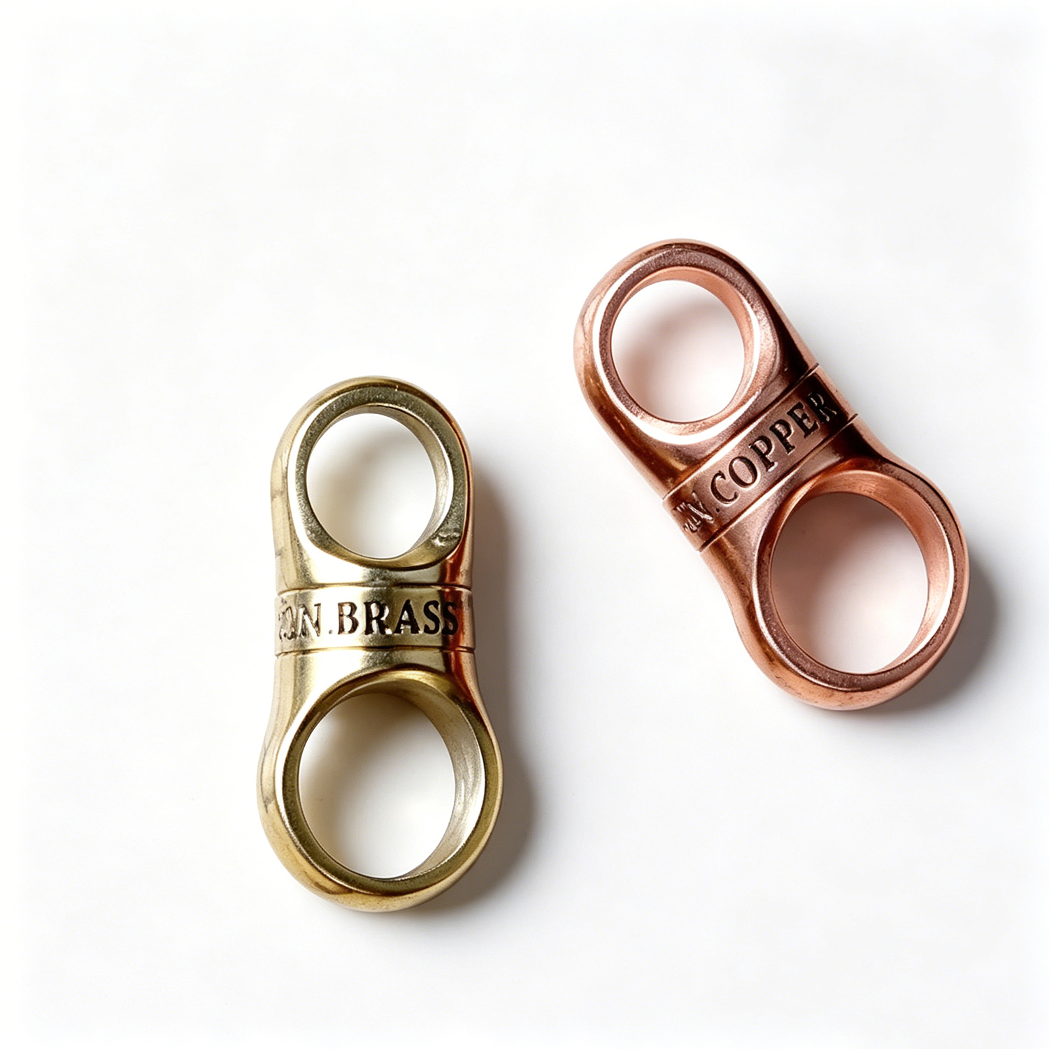 Copper capsule universal joint brass keychain accessories Red copper universal joint retro car keychain 360 degree rotation