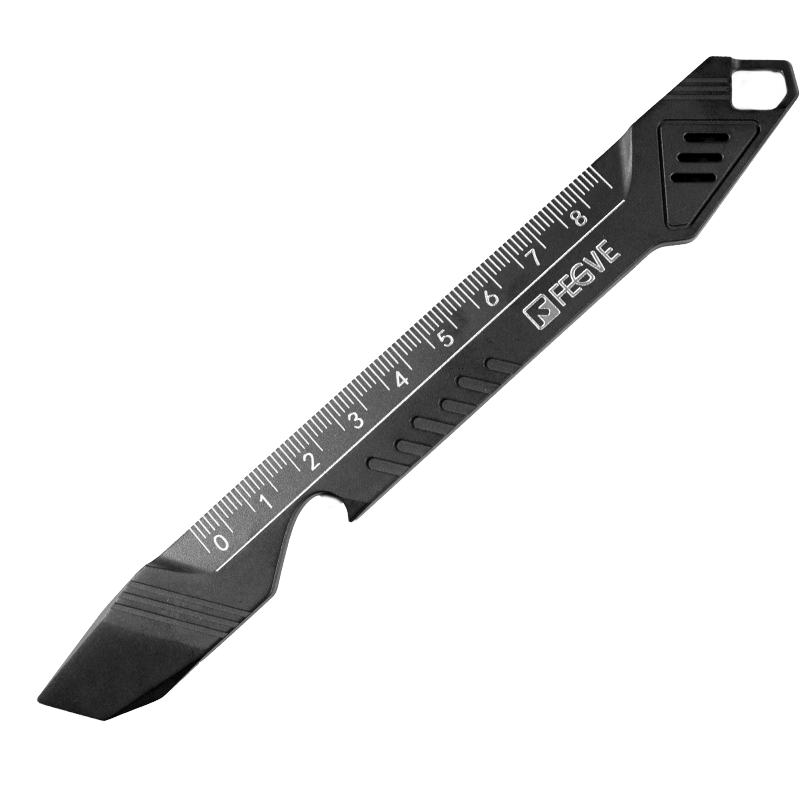 New multifunctional all titanium alloy straight ruler, scale ruler, pry bar tool, legal self-defense ring ruler, stationery gift