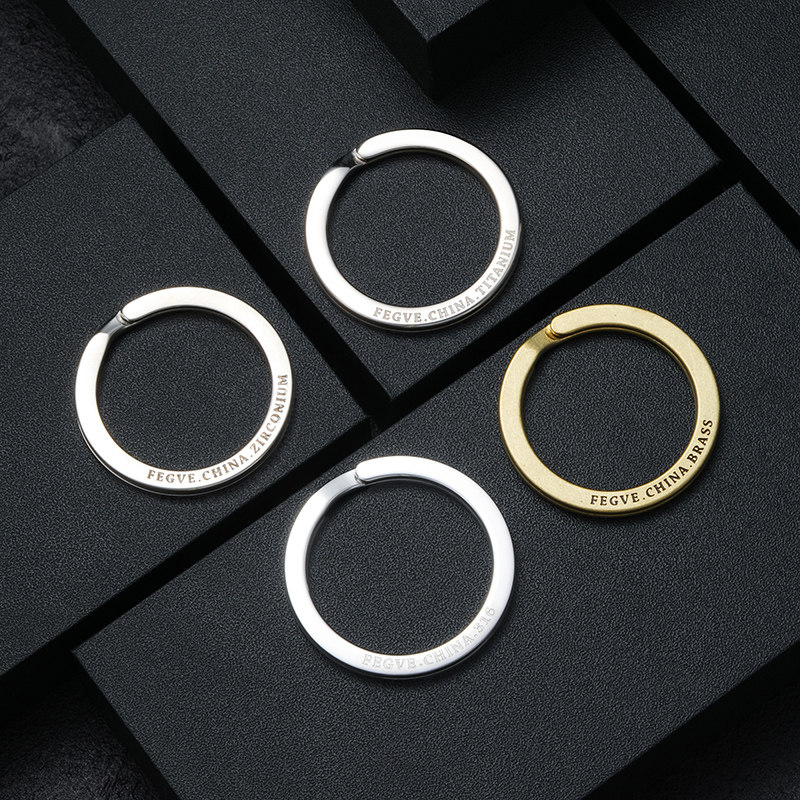 Stainless steel keychain men's waist hanging car key backpack pendant cute women's copper zirconium titanium alloy keyring ring