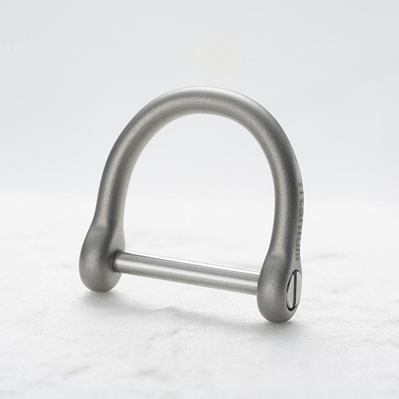 Full titanium alloy horseshoe buckle 304 stainless steel keychain anti loss car remote control connection ring accessories D-shaped stirrup buckle