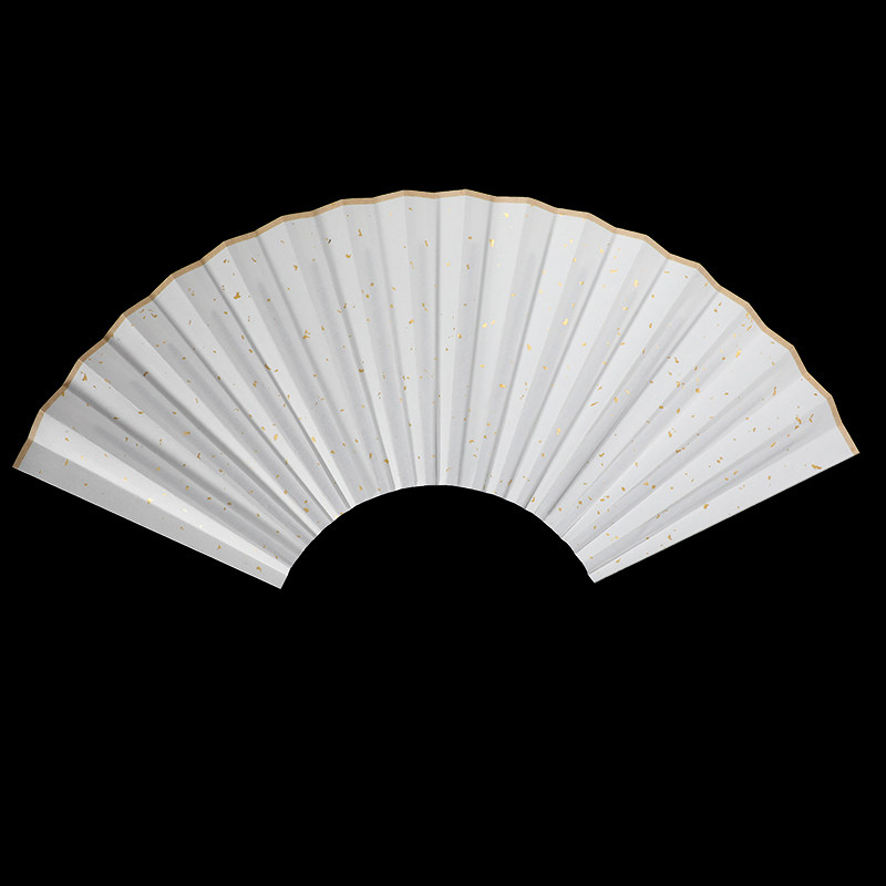 FEGVE Handmade Folding Fan Fan Surface, Su Gong Xuan Paper Gilded Fan Surface, Titanium Alloy Folding Fan Accessories, Silk Cloth Sprinkle Gold Fan Surface, Traditional Craft Paper Fan Surface